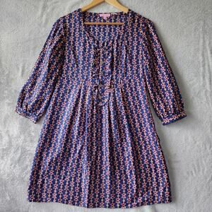 Lilly Pulitzer Silk Dress Womens 4 Lil Bit Abelina Equestrian Horse Babydoll